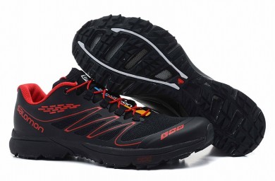 Negro/Rojo Salomon S-Lab Sense-Hombre Zapatillas De Montaña